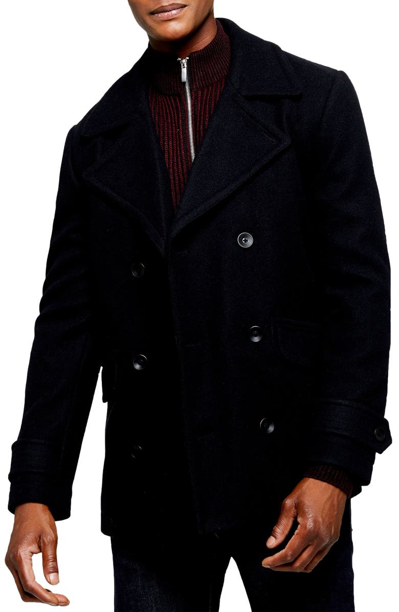 Topman Classic Fit Peacoat, Main, color,