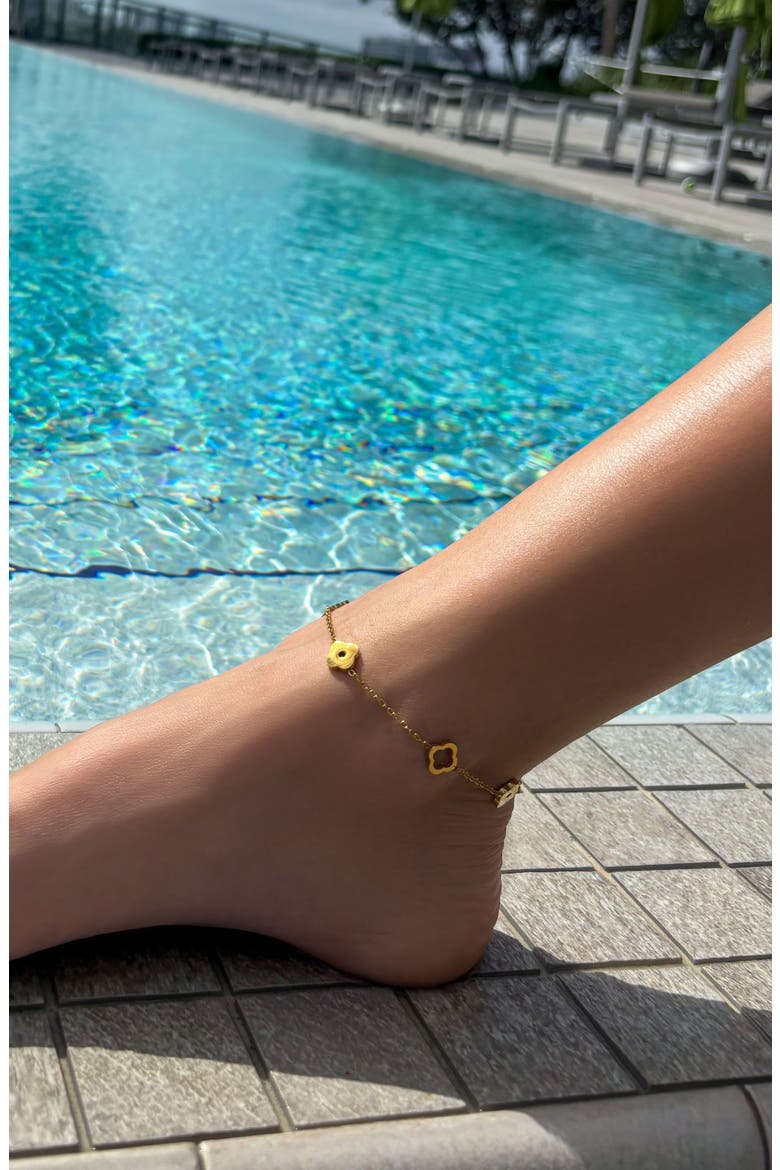 Clover Station Anklet, Alternate, color, GOLD