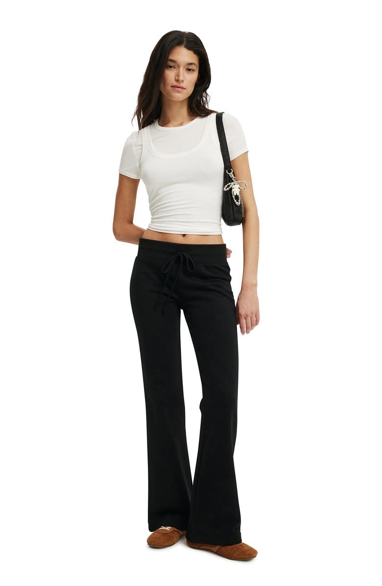 Cotton On Women's Low Rise Bootleg Sweatpant, Alternate, color, Black