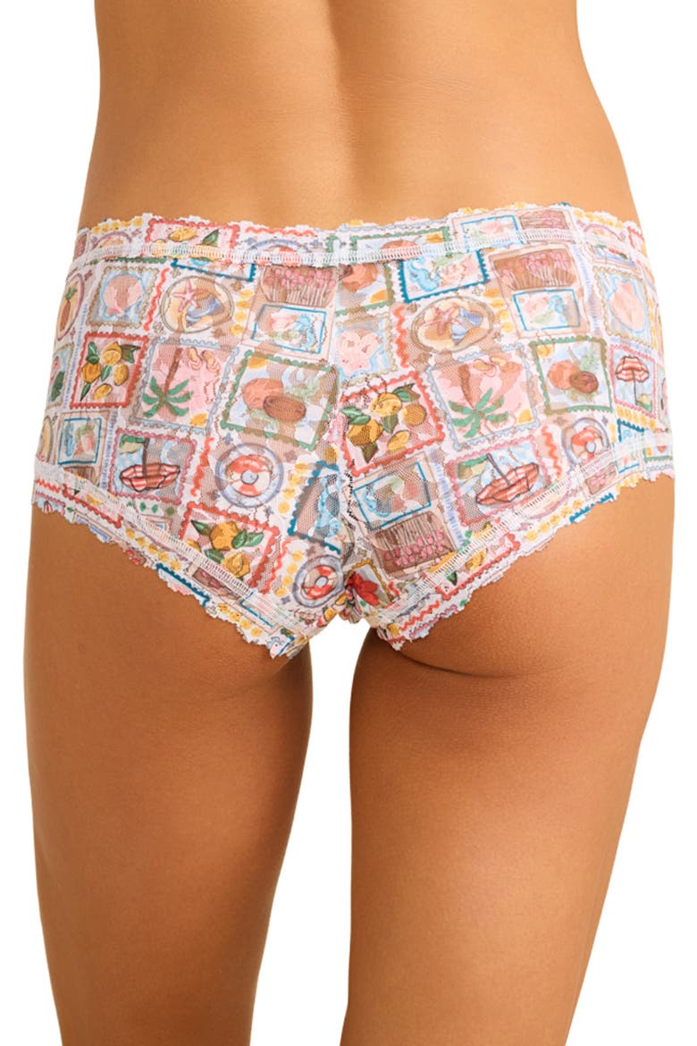 Print Boyshorts, Alternate, color, SNAIL MAIL WHITE
