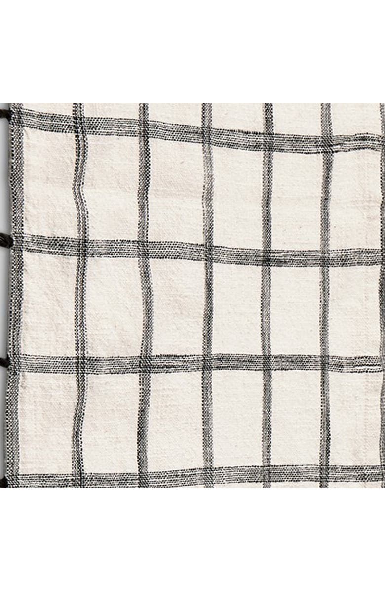 tag Black Check Tassel Table Runner Cotton Machine Washable Decor, Alternate, color, Black