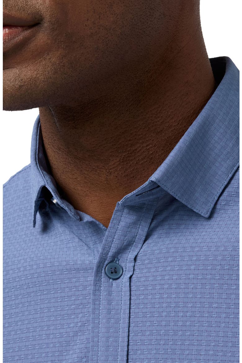 Porter Trim Fit Short Sleeve Performance Button-Up Shirt, Alternate, color, COASTAL FJORD