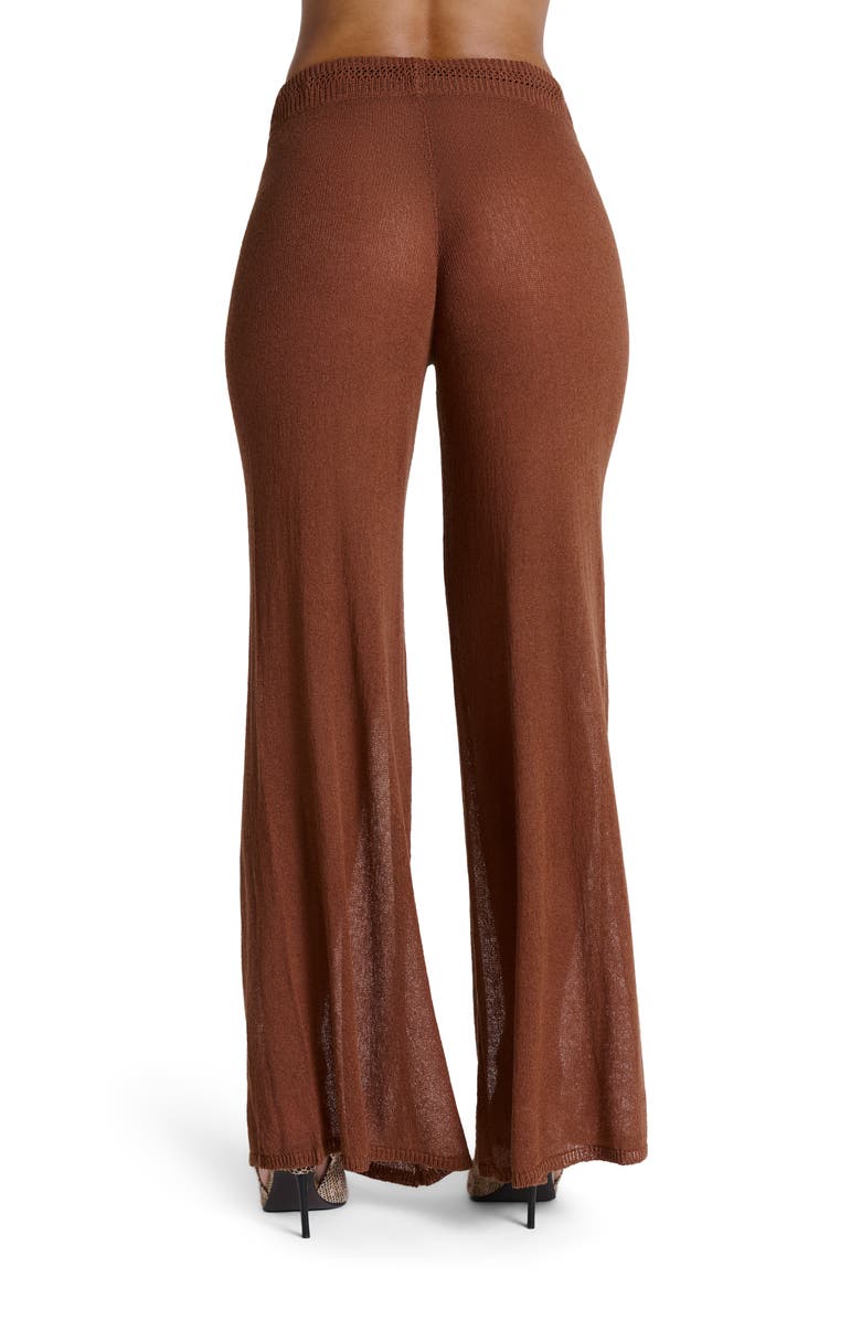 Naked Wardrobe Oversize Wide Leg Knit Pants, Alternate, color, Pecan Brown