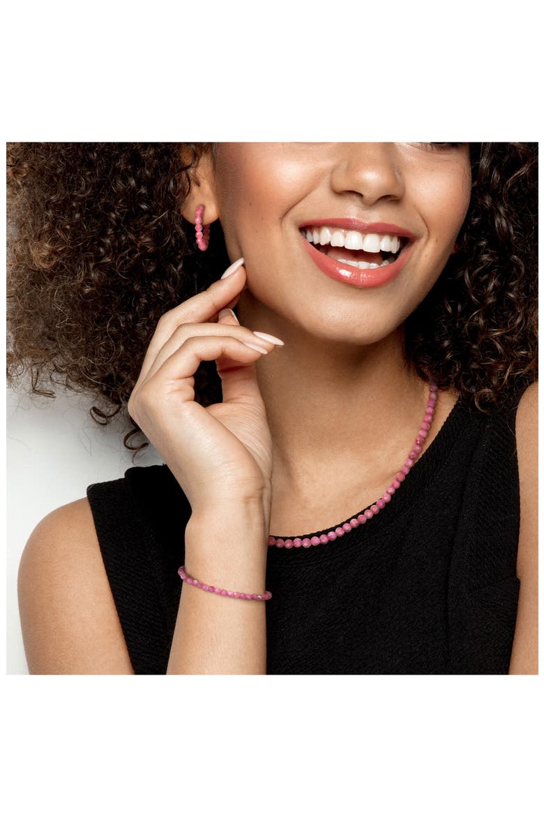 Pink Tourmaline Beaded Earrings, Bracelet & Necklace Set, Alternate, color, PINK