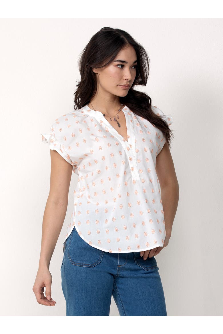Cotton Peasant Blouse, Alternate, color, White Coral