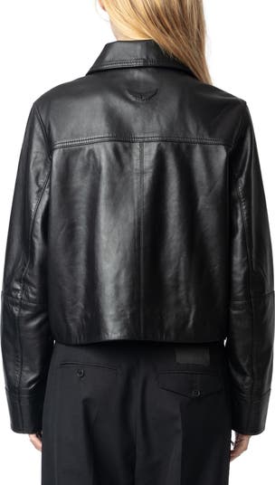 mementos ZADIG&VOLTAIRE レザージャケット Liam Womens Blue Leather Jacket | Zadig&Voltaire