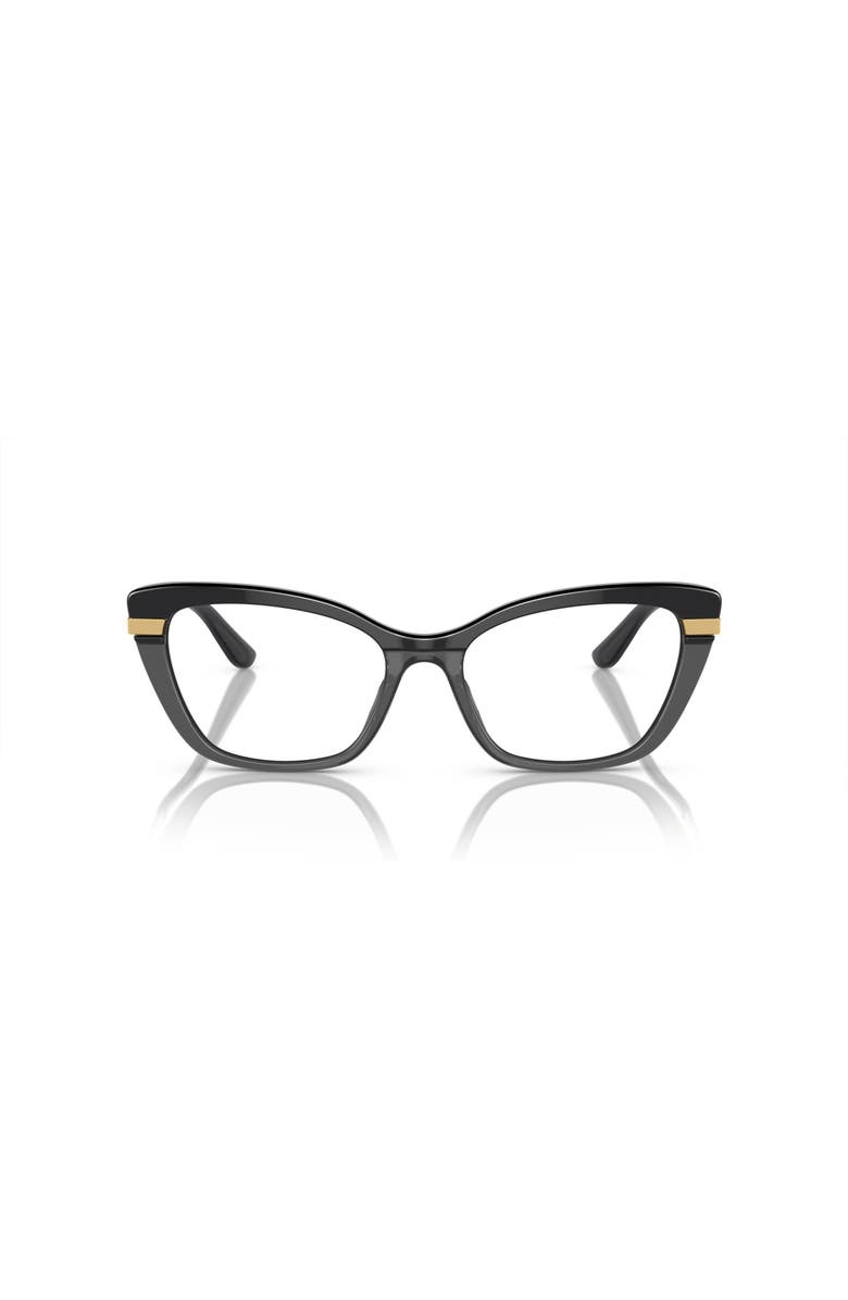 Dolce&Gabbana 54mm Cat Eye optical glasses, Alternate, color, Black