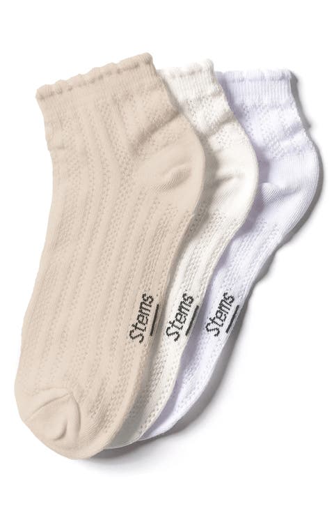 Lace Knit 3-Pack Ankle Socks