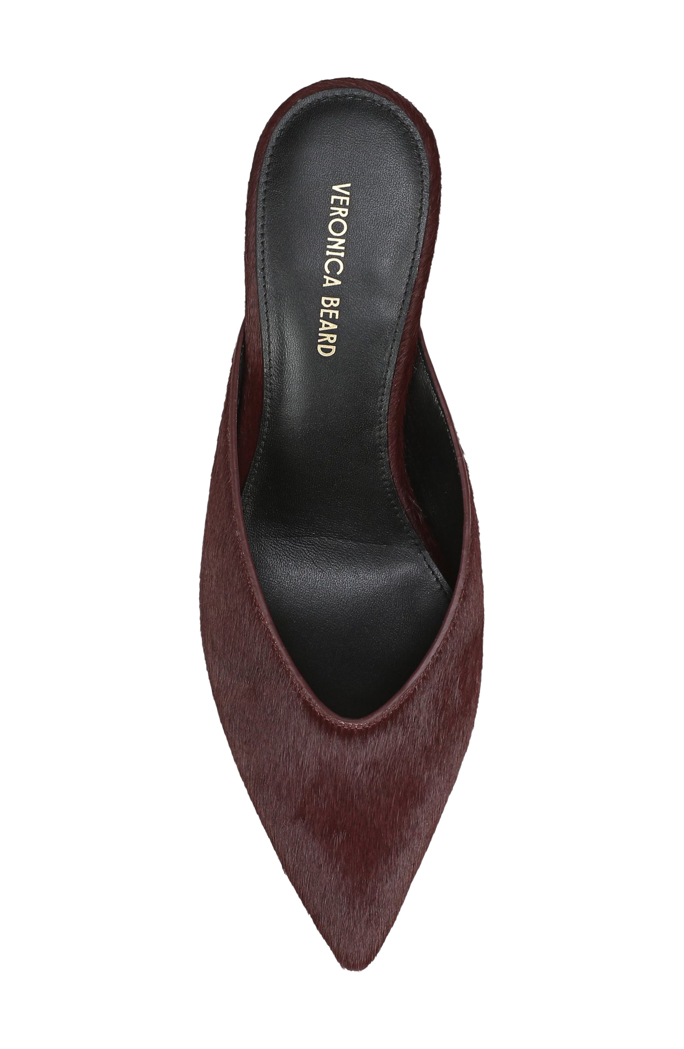 Rochelle Genuine Calf Hair Mule, Alternate, color, BURGUNDY