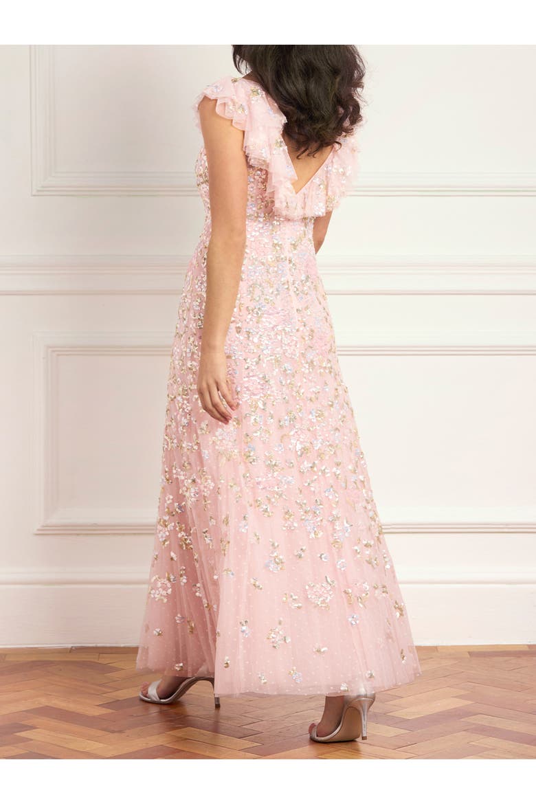 Peony Bouquet Sequin Ankle Gown, Alternate, color, Peony Pink/Multi