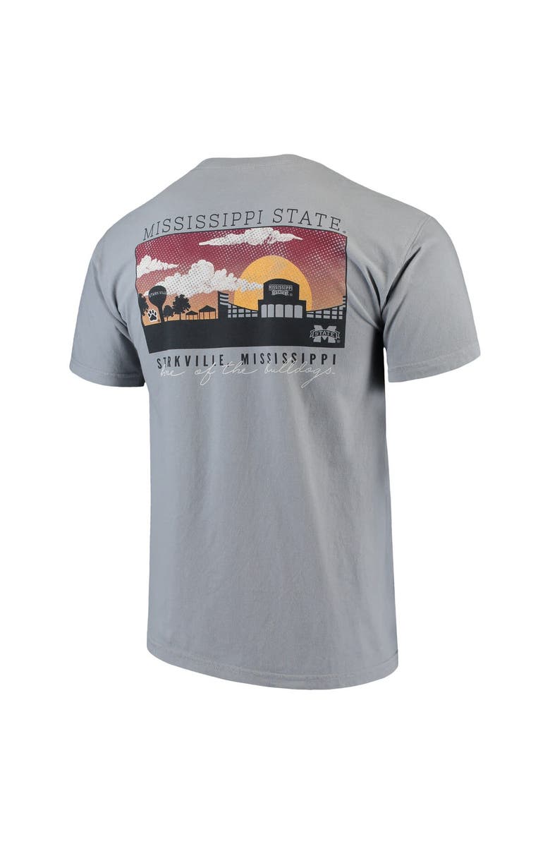 IMAGE ONE Men's Gray Mississippi State Bulldogs Comfort Colors Campus Scenery T-Shirt, Alternate, color, 