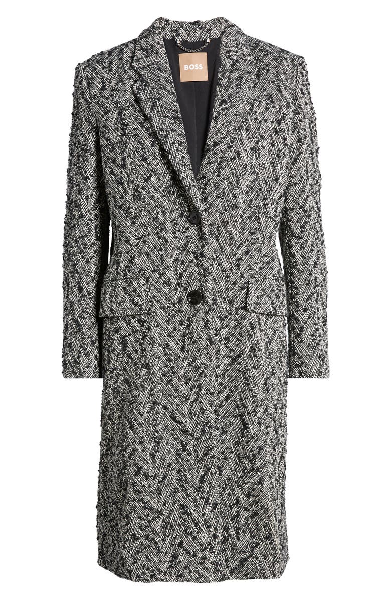 BOSS Catara Chevron Tweed Coat, Alternate, color, Open Misc