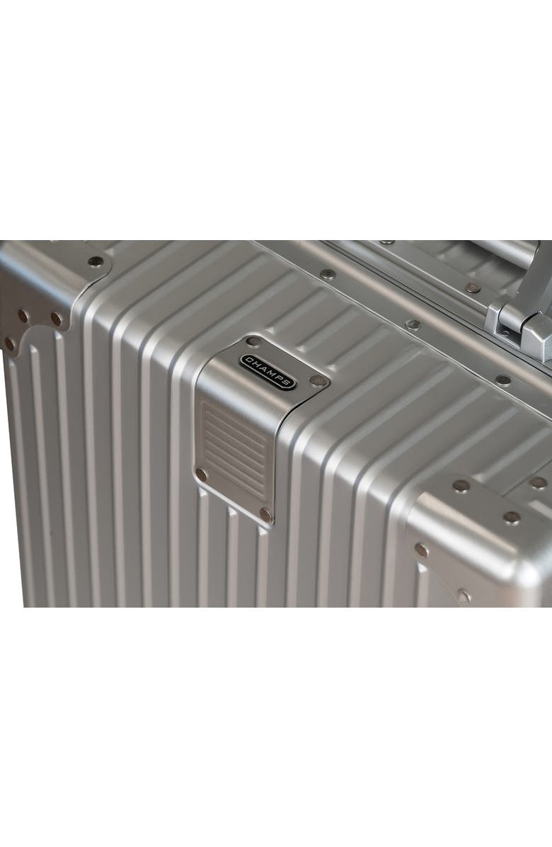 CHAMPS Aluminum Hardside Spinner Suitcase Carry-On, Alternate, color, Silver