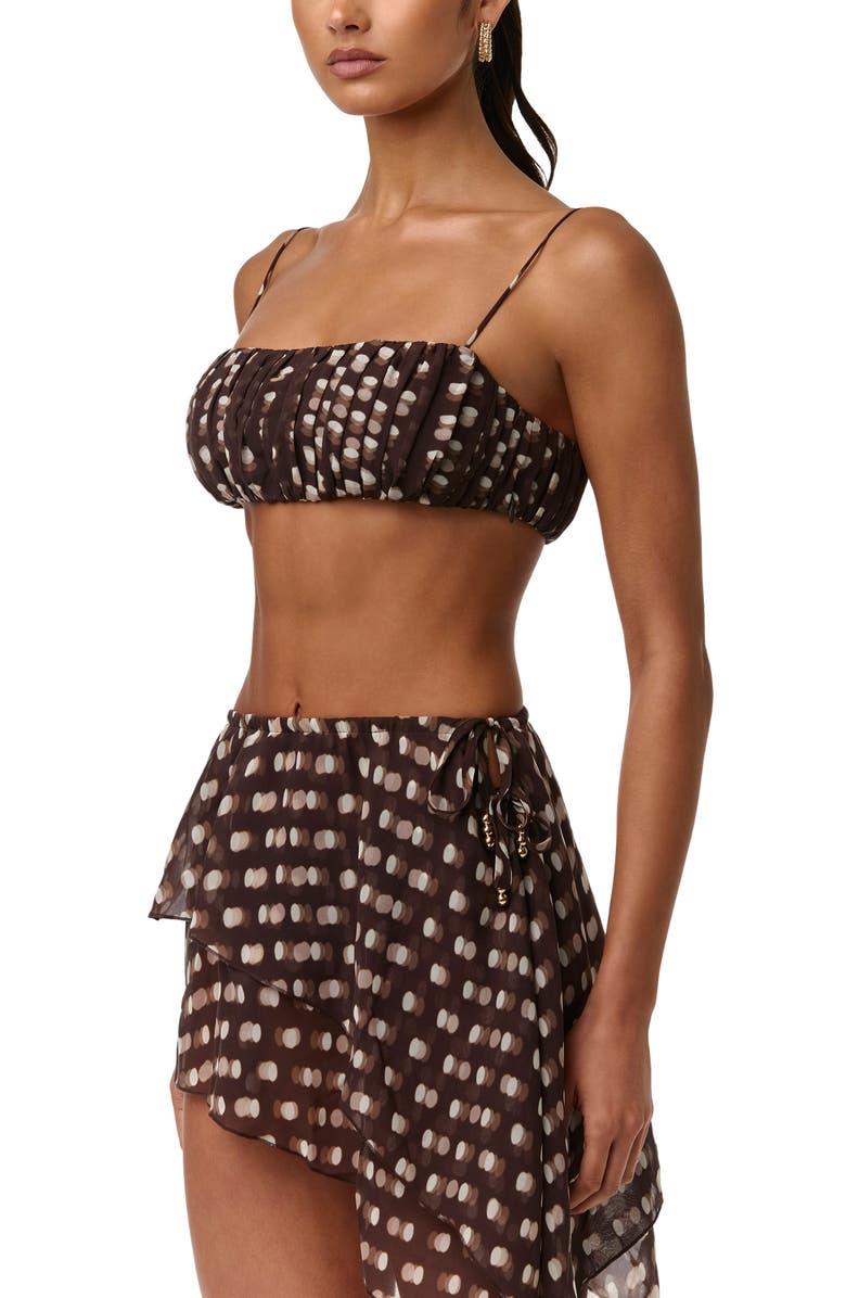 Naked Wardrobe Polka Dot Chiffon Bandeau Bralette, Alternate, color, Polka Dot Illusion