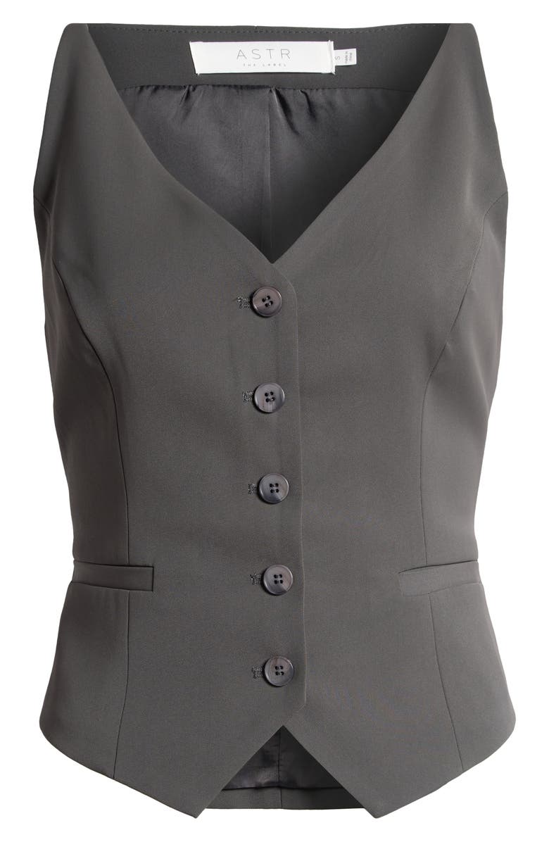 ASTR the Label Button-Up Vest, Alternate, color, Charcoal