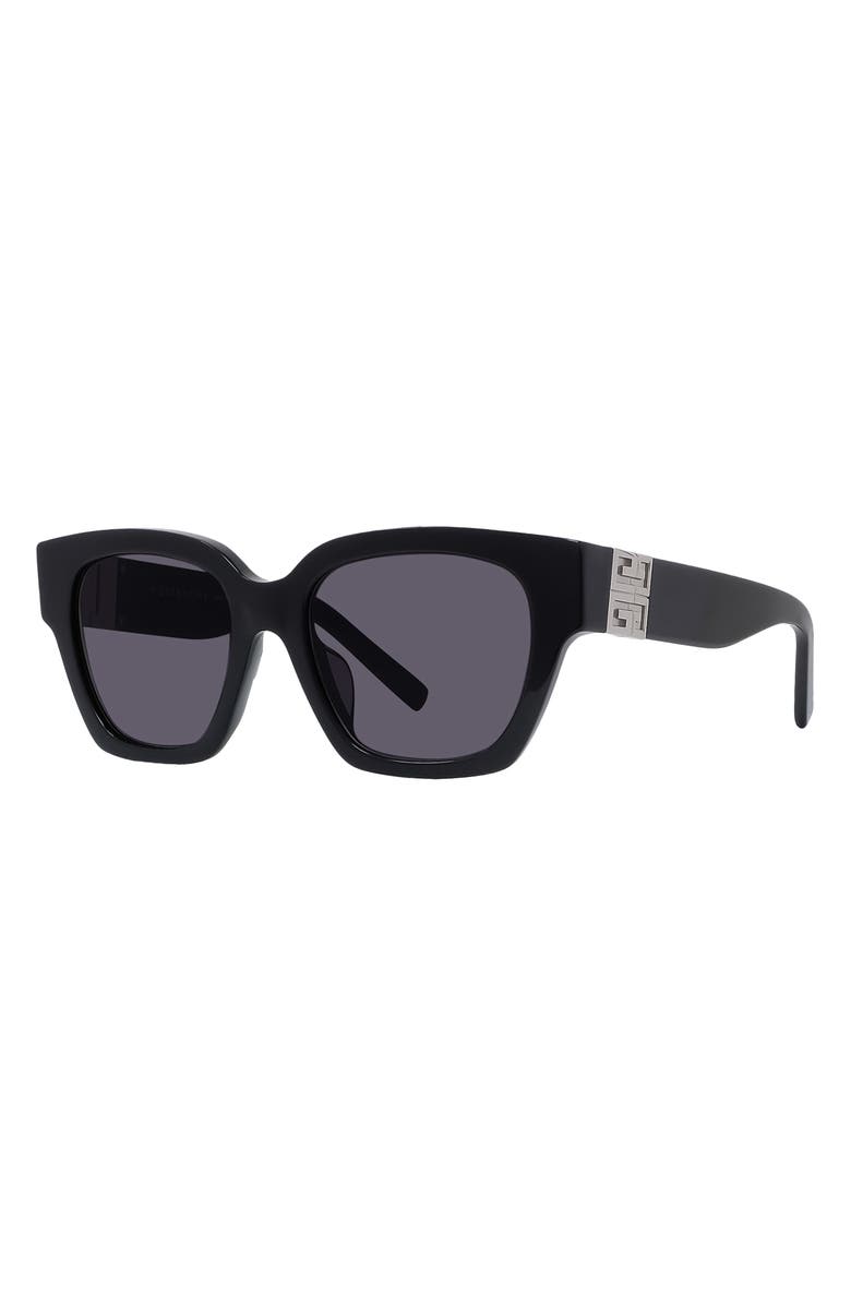 Givenchy 4G 53mm Square Sunglasses, Alternate, color, Shiny Black / Smoke