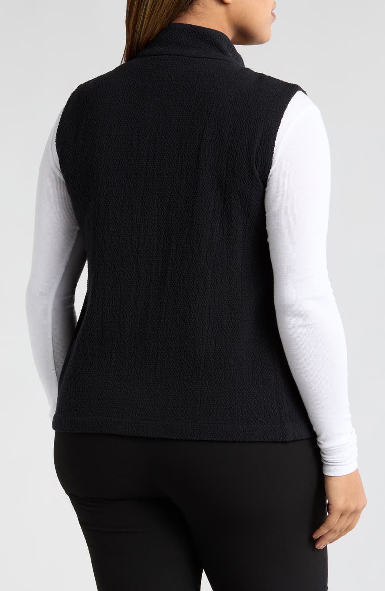 Eileen Fisher Stand Collar Textured Organic Cotton Vest, Alternate, color, 