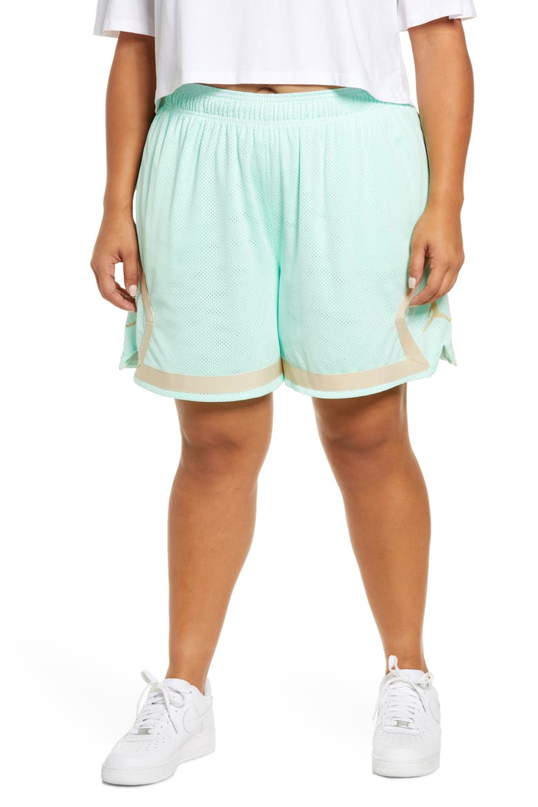 Women's Heritage Diamond Shorts, Main, color, MINT FOAM/ SAND DRIFT