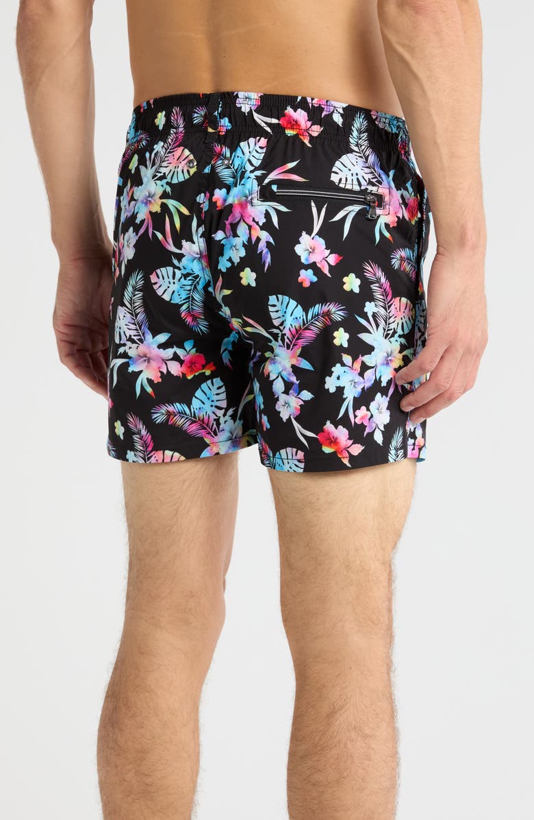 Bugatchi Tropical Print Swim Shorts, Alternate, color,