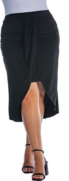 24seven Comfort Apparel Knee Length Tulip Skirt