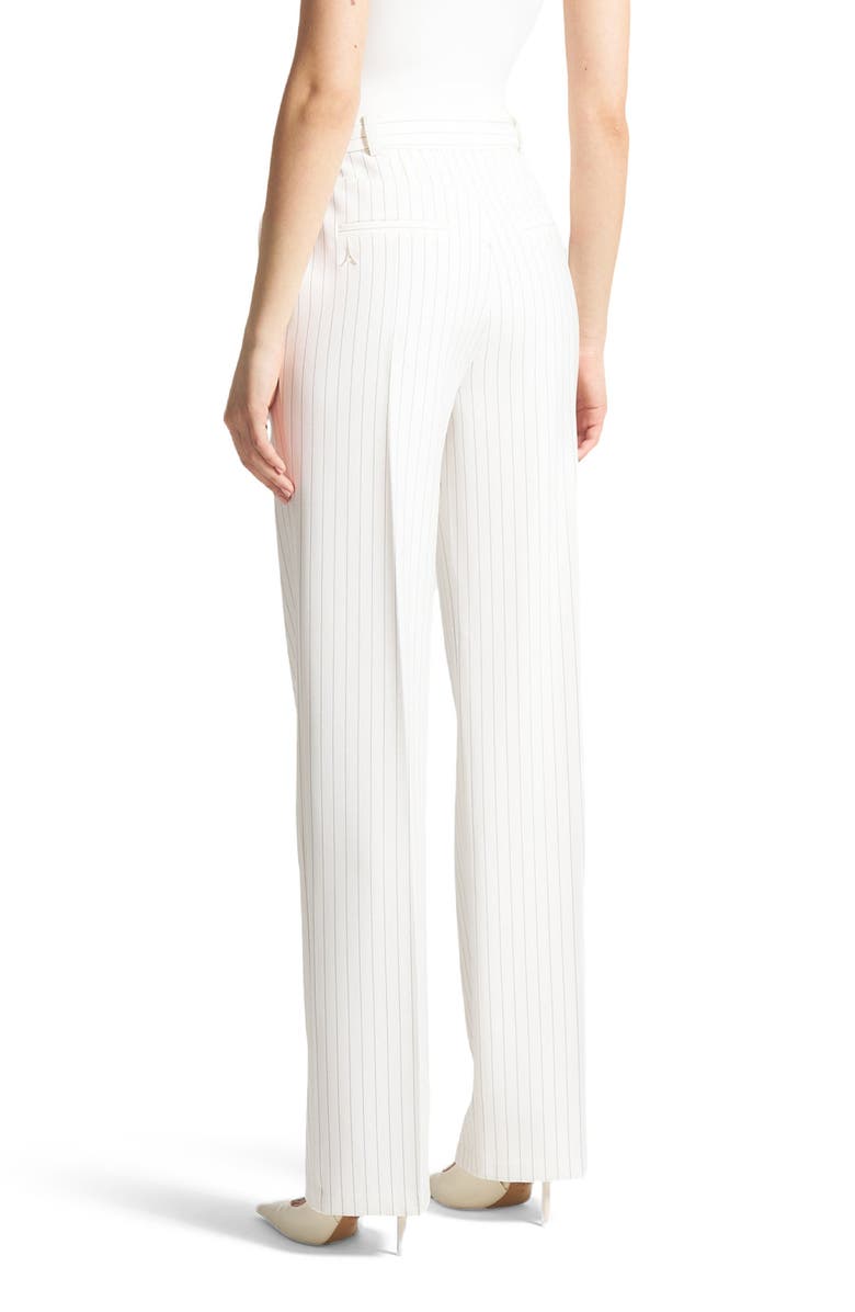 Manière De Voir Julie Pinstripe Twin Pleat Tailored Trousers, Alternate, color, White