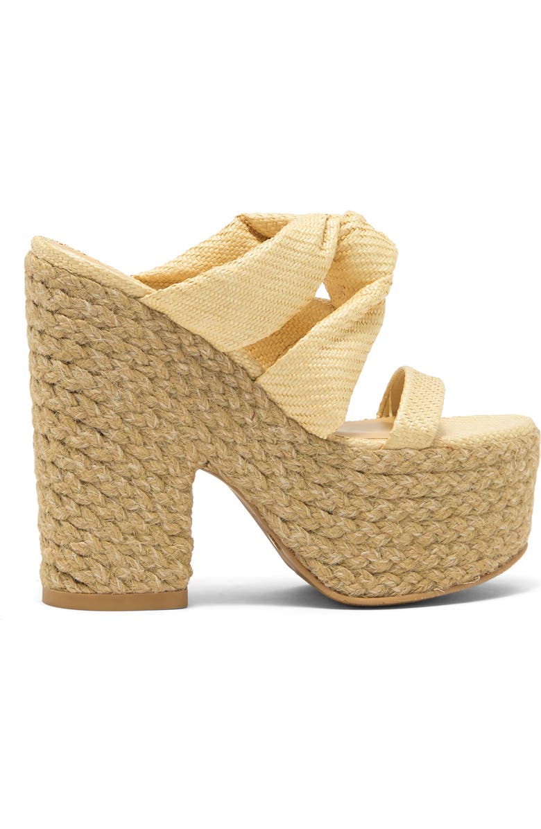 Stuart Weitzman Playa Knot Platform Sandal, Alternate, color, Wheat/ Natural