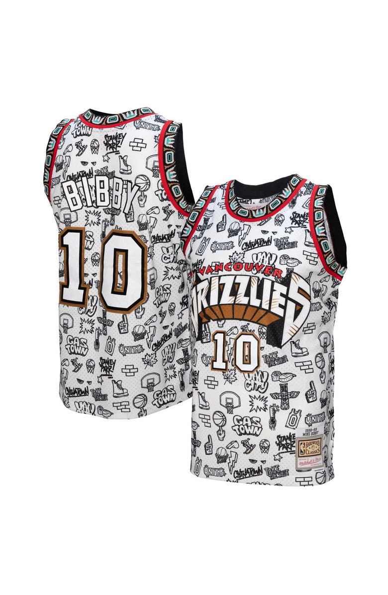 Mitchell & Ness Men's Mitchell & Ness Mike Bibby White Vancouver Grizzlies 1998/99 Swingman Jersey, Main, color, 