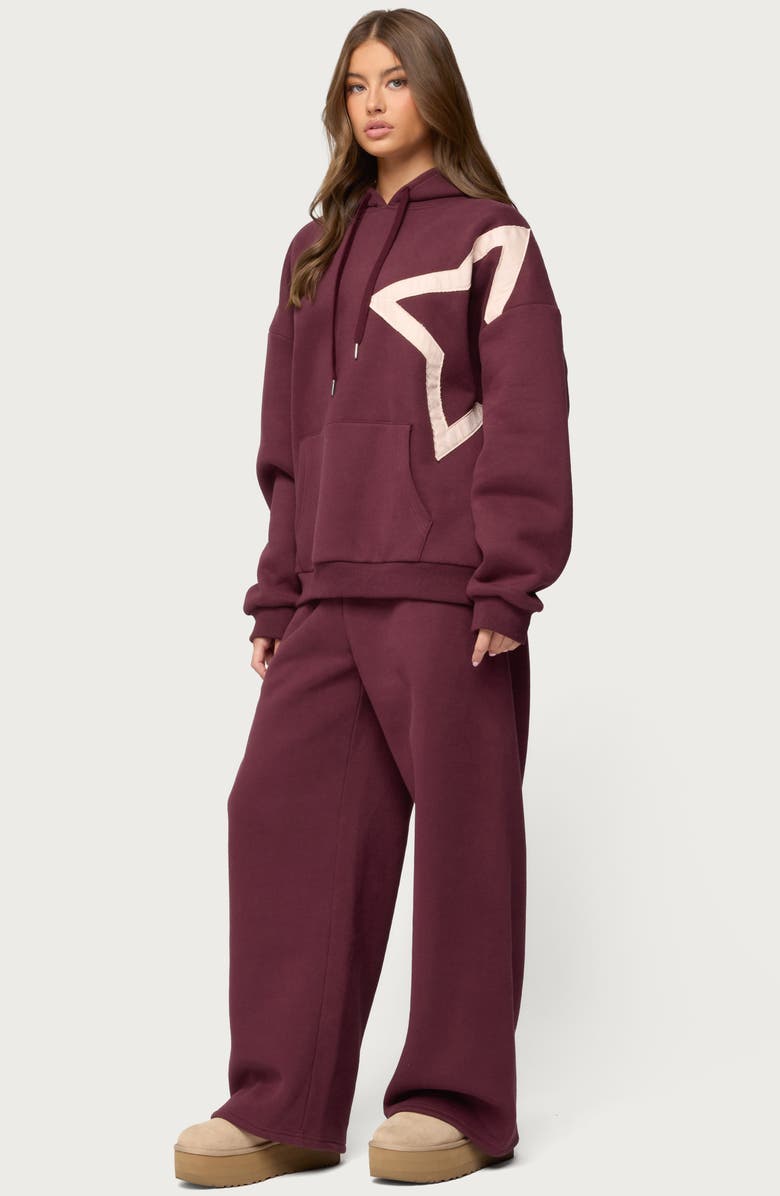 EDIKTED Starly Oversize Hoodie, Alternate, color, Burgundy