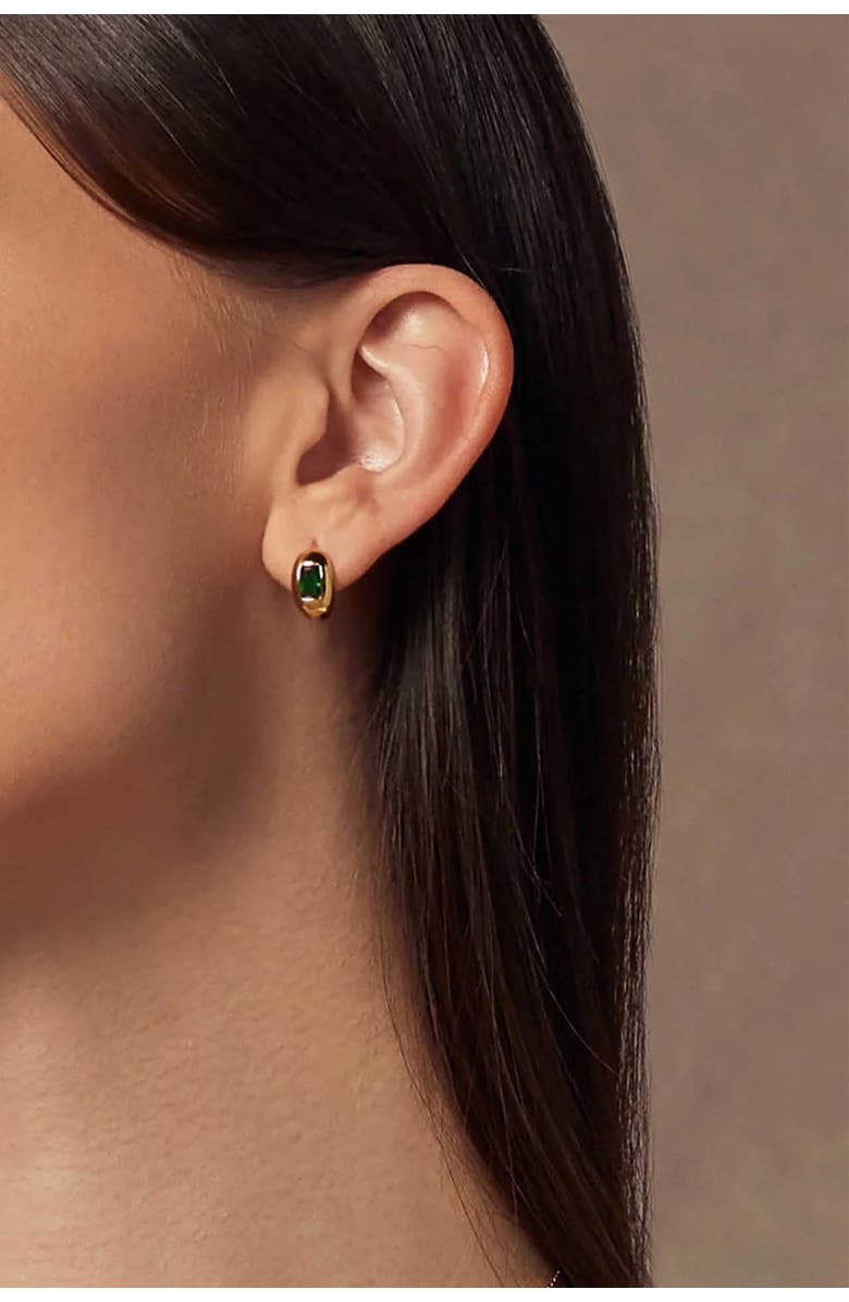 Bearfruit Jewelry Sterling Silver 18k Gold Plated Lois Huggies Bold Gold Dainty, Alternate, color, Gold