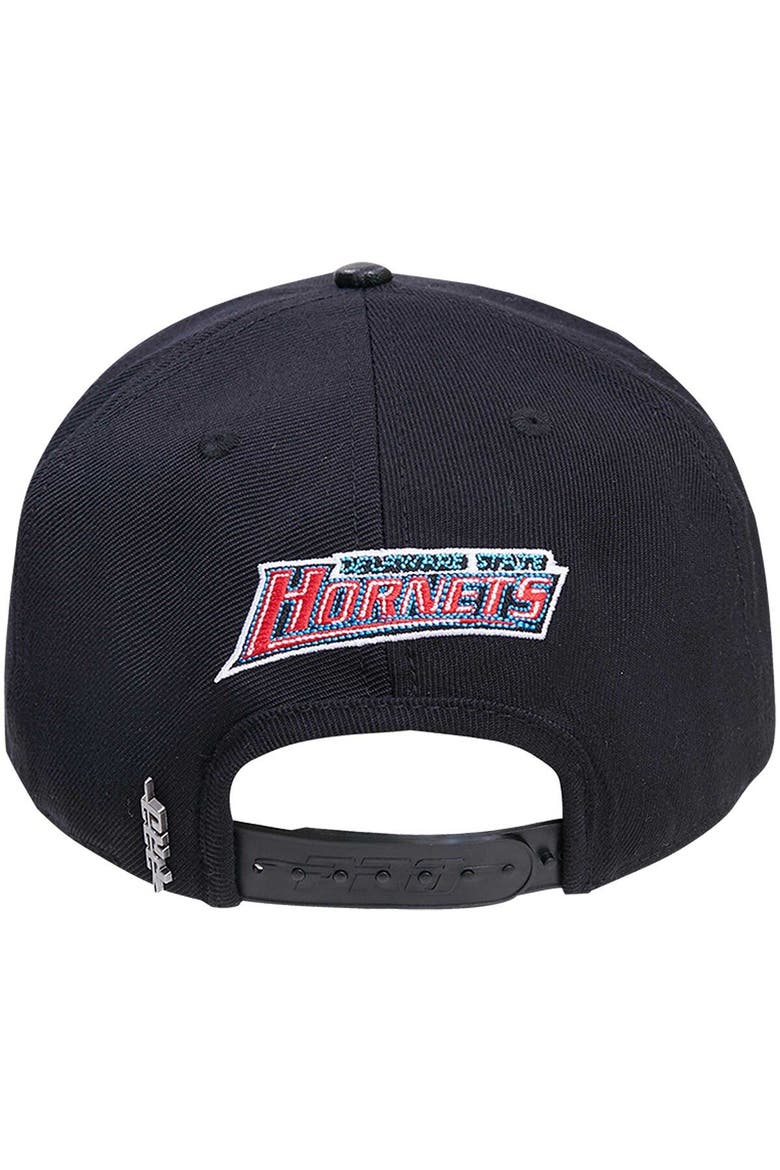 Men's Pro Standard Black Delaware State Hornets Arch Over Logo Evergreen Snapback Hat, Alternate, color, Black