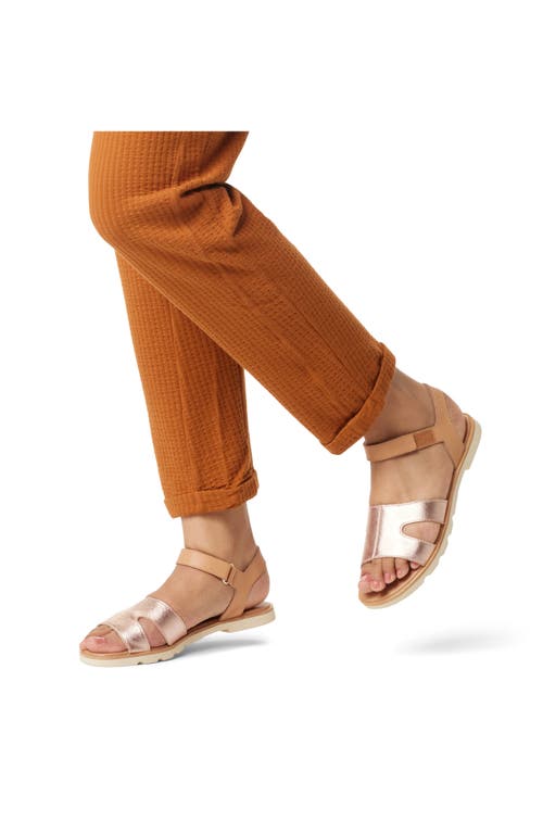 Sorel Ella Iii Ankle Strap Sandal In Honest Beige/honey White