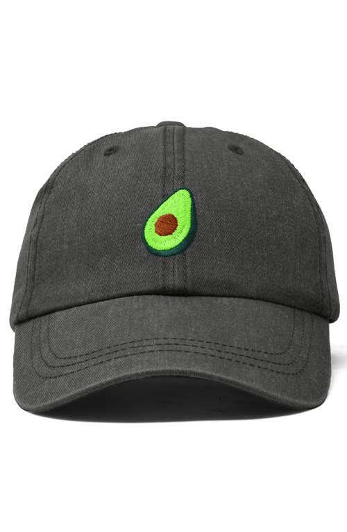 Dalix Avocado Embroidered Food Hat In Washed Gray
