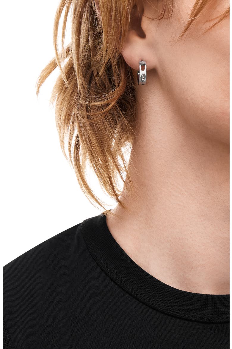 Oval D Logo Single Hoop Earring, Alternate, color, SILVER