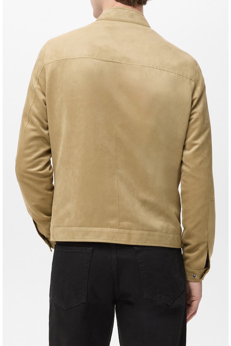 Faux Suede Biker Jacket, Alternate, color, BEIGE