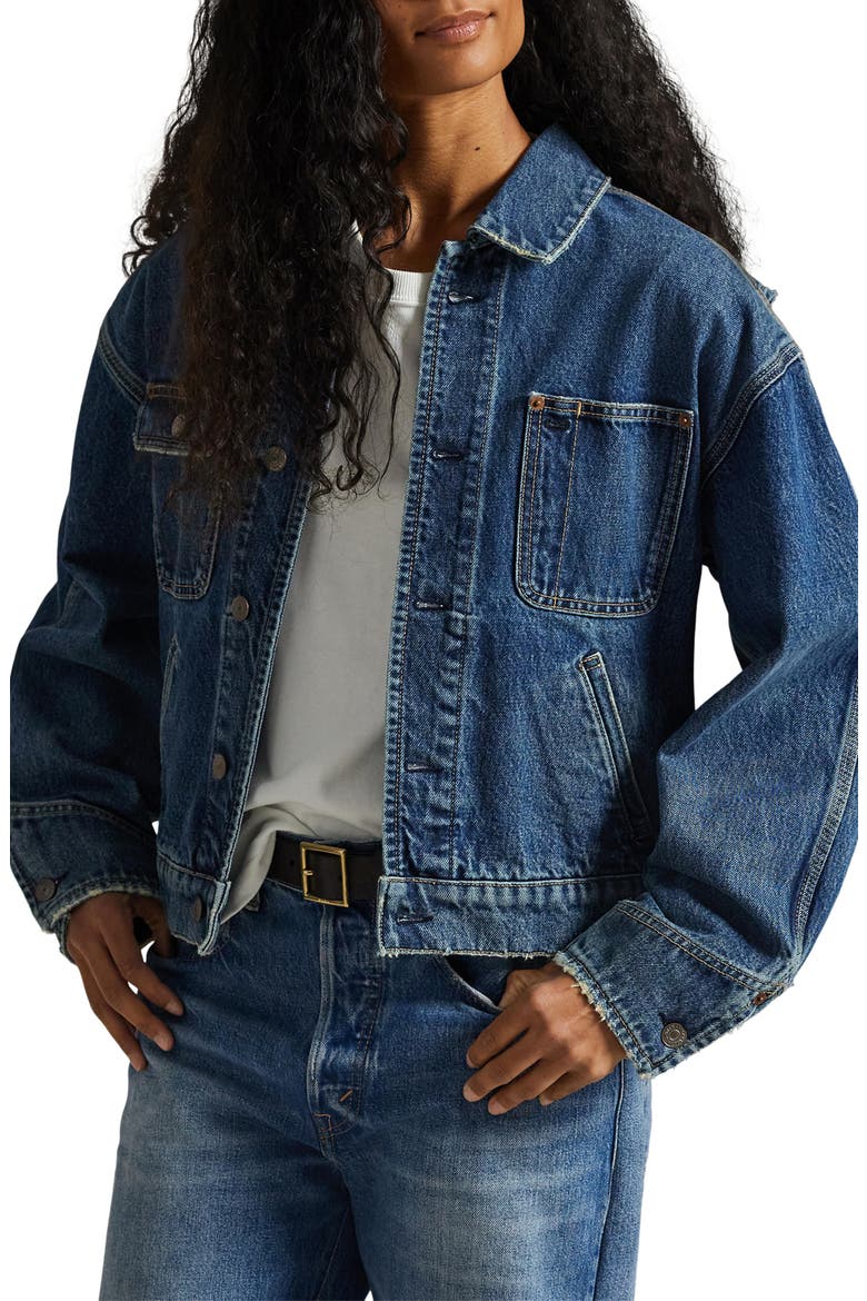 Dungaree Denim Jacket, Main, color, MENDEZ WASH