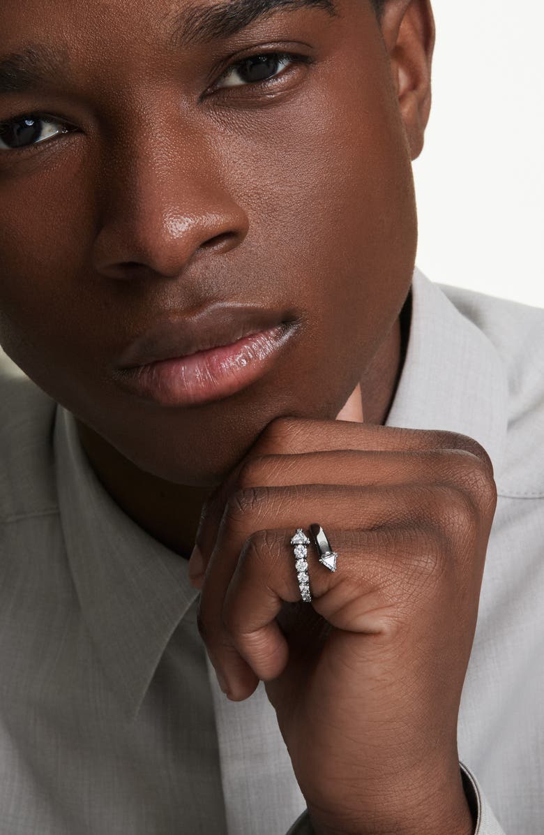 Swarovski Sublima Crystal Bypass Ring, Alternate, color, Black/ Silver