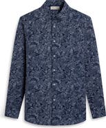 Bugatchi James OoohCotton® Floral Stripe Button-Up Shirt