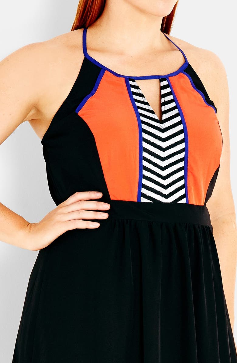 City Chic 'Aztec Fun' Maxi Dress, Main, color,