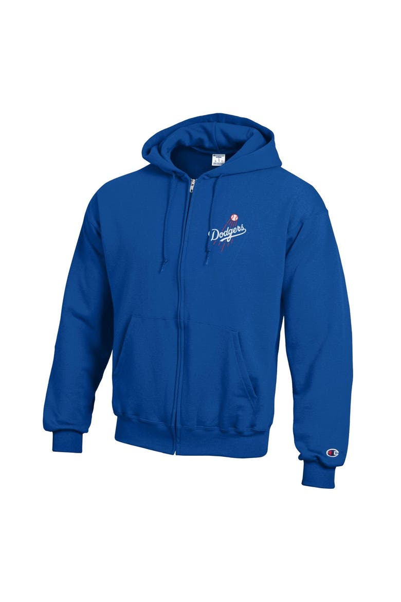 Men's Champion Royal Los Angeles Dodgers Powerblend Full-Zip Hoodie, Alternate, color, Royal