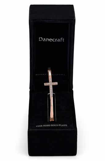 Danecraft Pavé Cubic Zirconia Cross Hinged Bangle