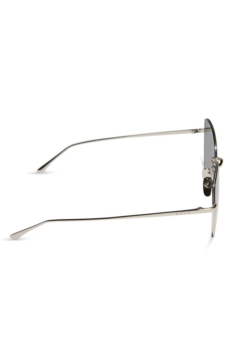 DIFF Kinsley 57mm Polarized Mirrored Round Sunglasses, Alternate, color, Silver Mirror