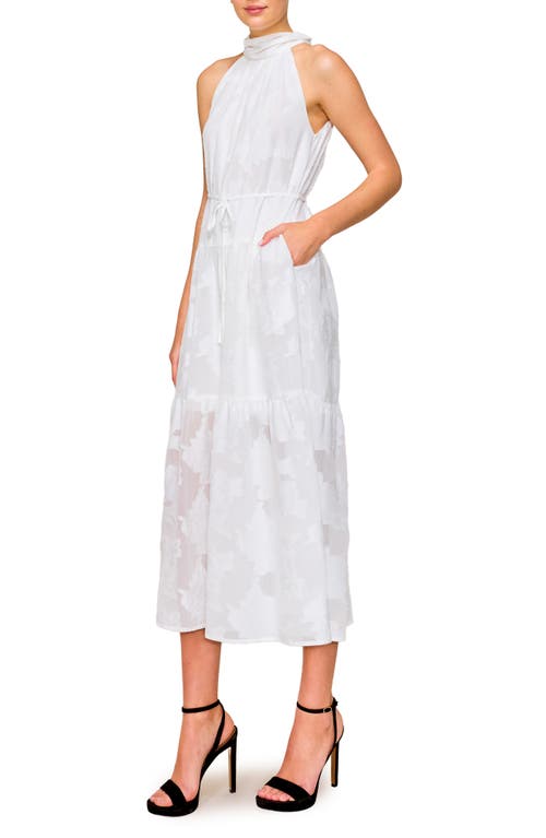 Melloday Jacquard Midi Sundress In Ivory