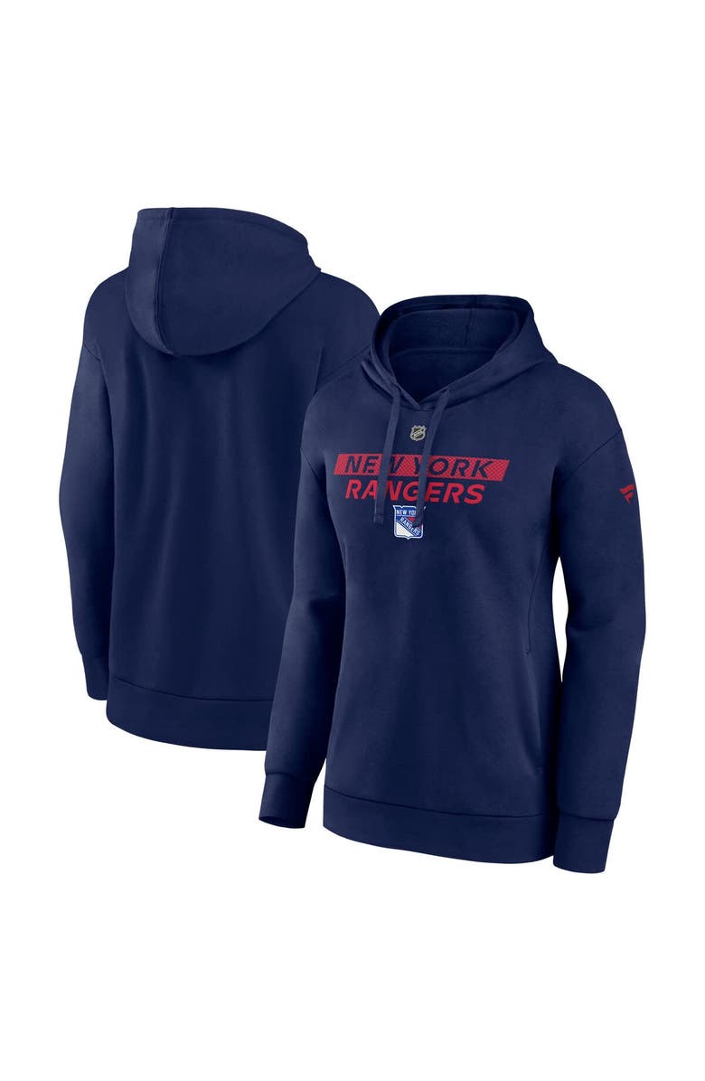 FANATICS Women's Fanatics Navy New York Rangers Authentic Pro Core Primary Fleece Pullover Hoodie, Main, color, Navy