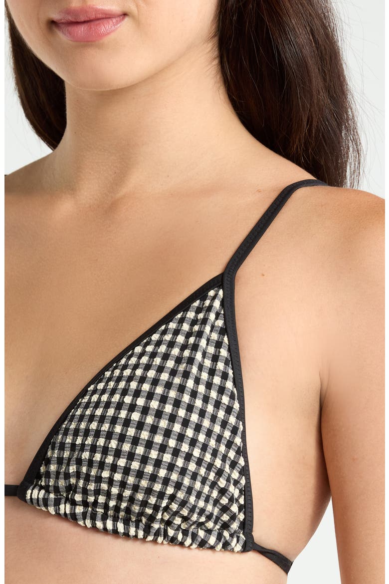 Tunnel Triangle Bikini Top, Alternate, color, BLACK/ CREAM