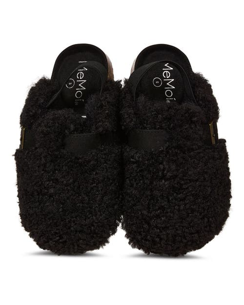 Memoi Little Kids Teddy Faux-ankle Strap Slipper In Black