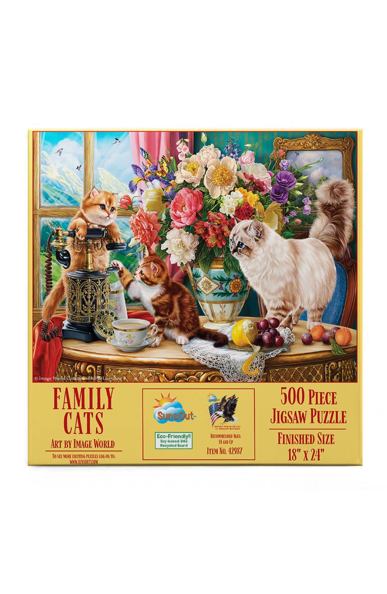 Sunsout Family Cats 500 piece Jigsaw Puzzle for Adults, Alternate, color, Multicolor