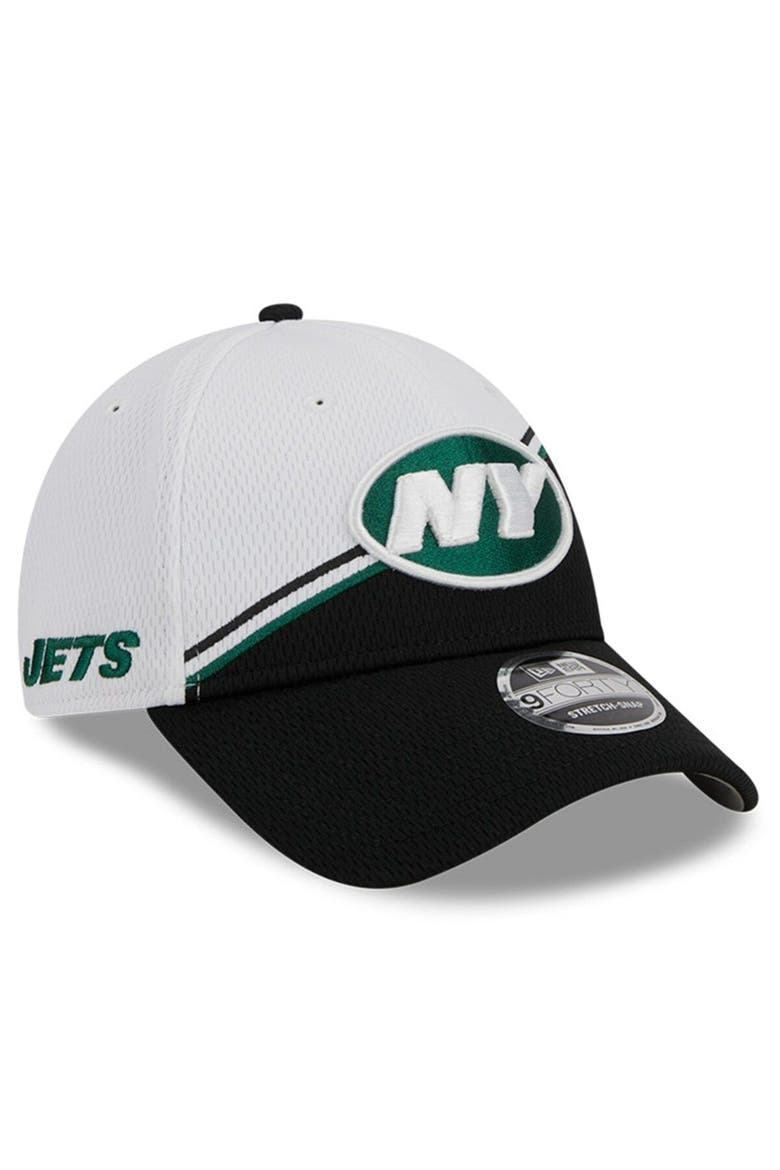 Men's New Era  White/Black New York Jets 2023 Sideline 9FORTY Adjustable Hat, Main, color, White
