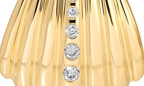 Ef Collection Diamond Shell Stud Earrings
