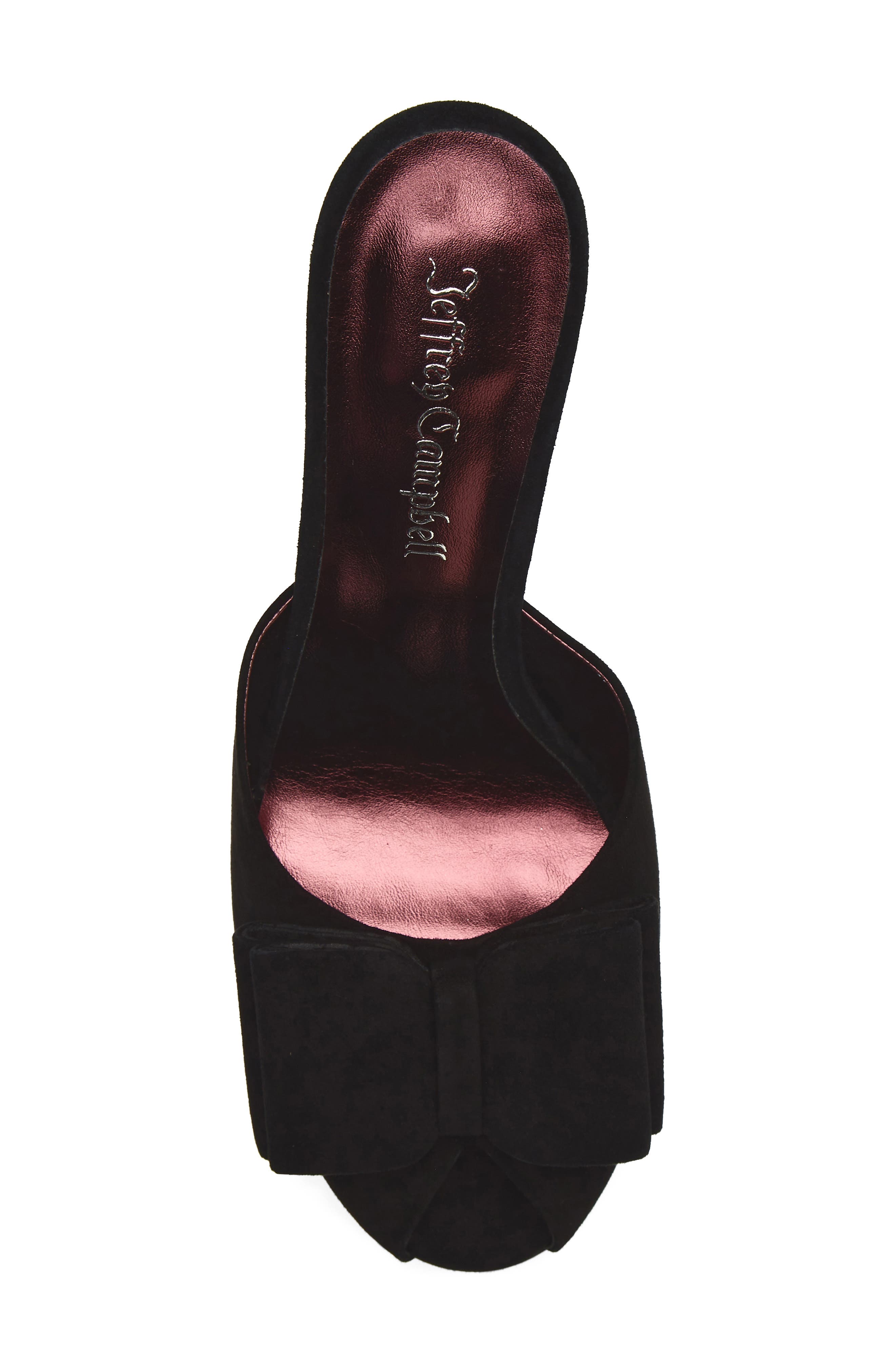 Fresa-Bow Heeled Mule, Alternate, color, BLACK SUEDE