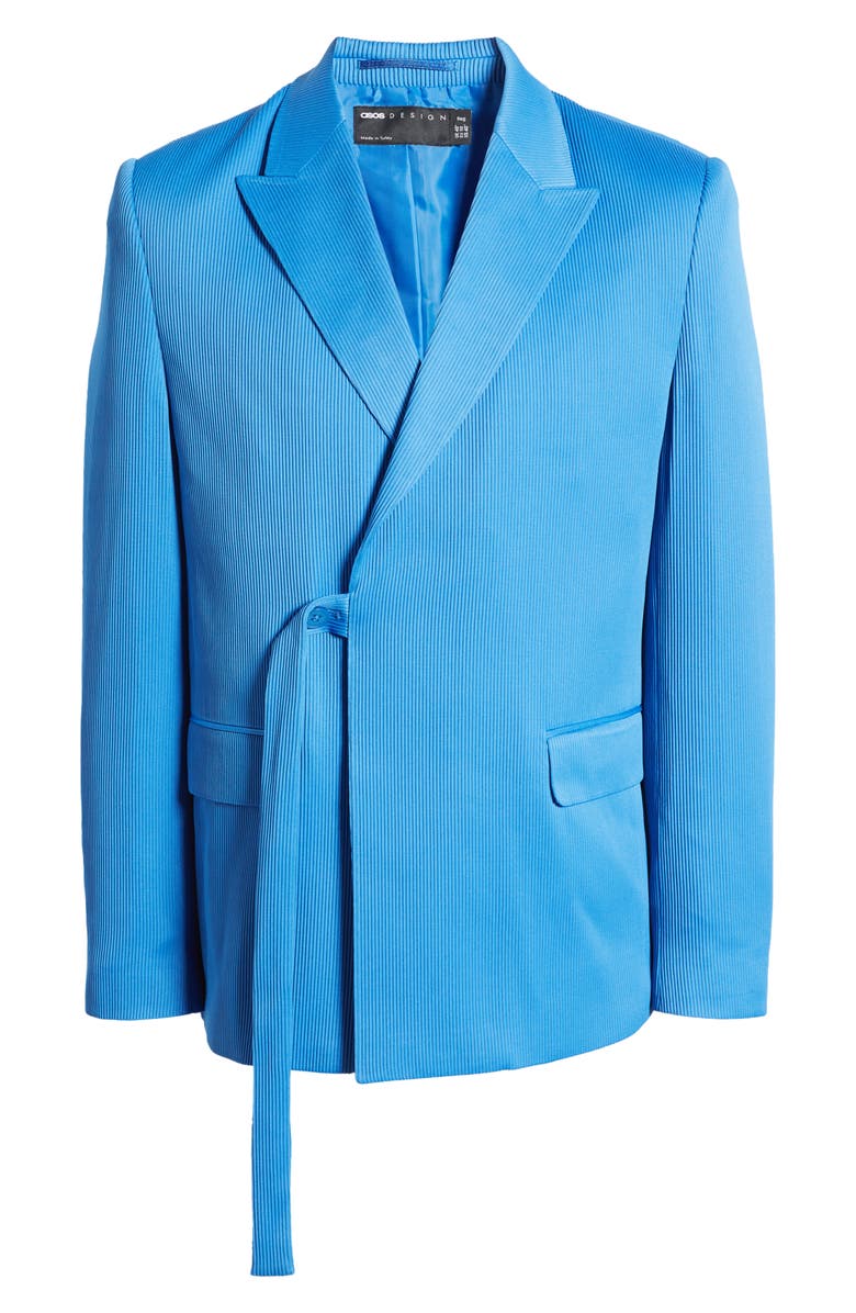 ASOS DESIGN Belted Plissé Suit Jacket, Main, color,